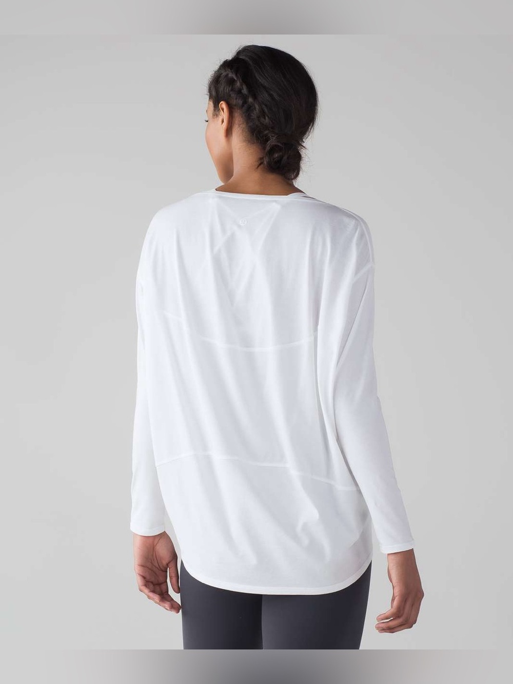 Lululemon Back In Action Long Sleeve Top Blouse in White
